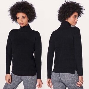 LULULEMON Warm and Restore 100% merino wool sweater‎ Size 6 Black